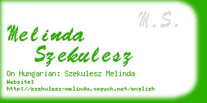 melinda szekulesz business card